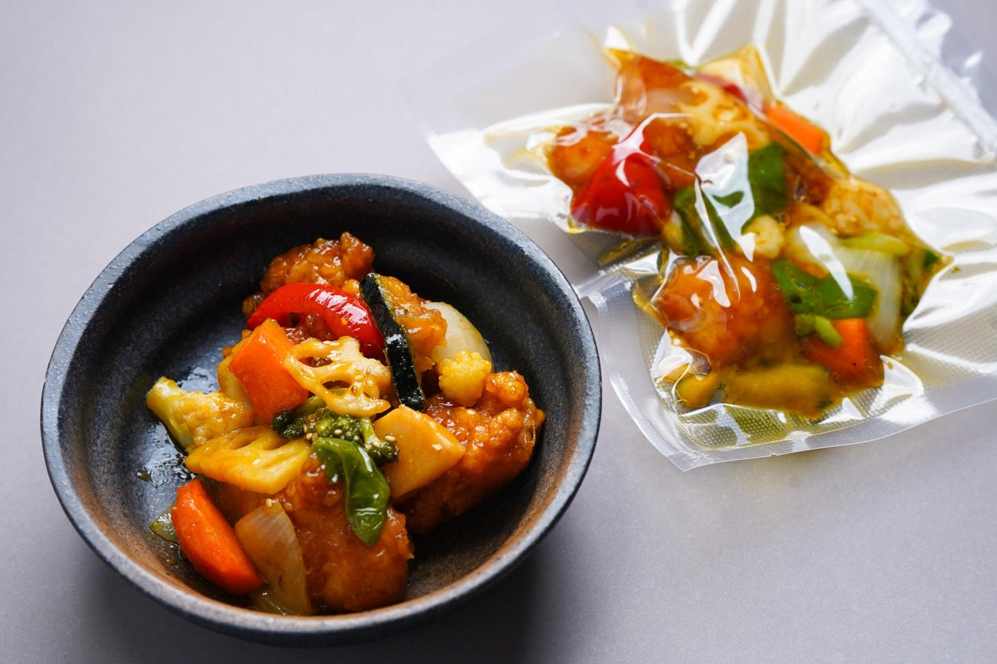 彩り野菜と鶏肉の甘酢